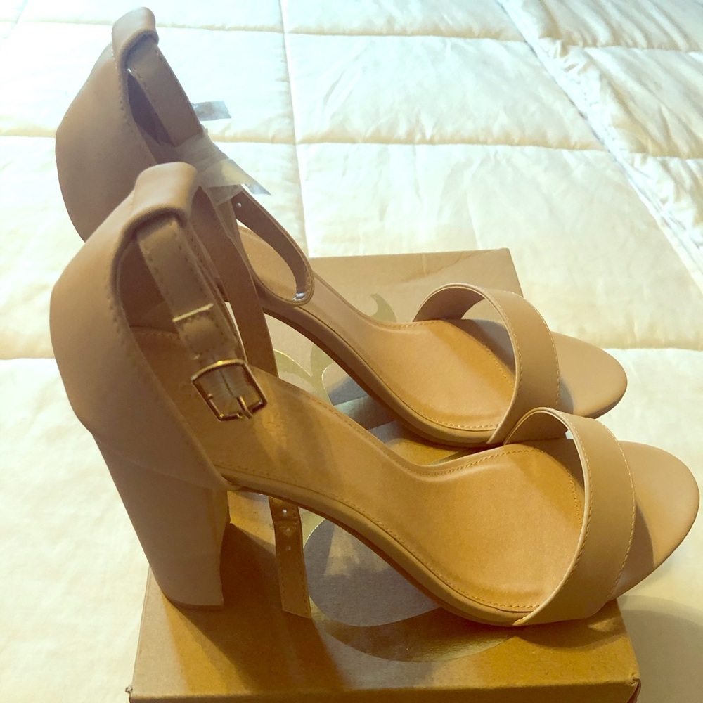 Nude Chunky Heel by Charlotte Russe